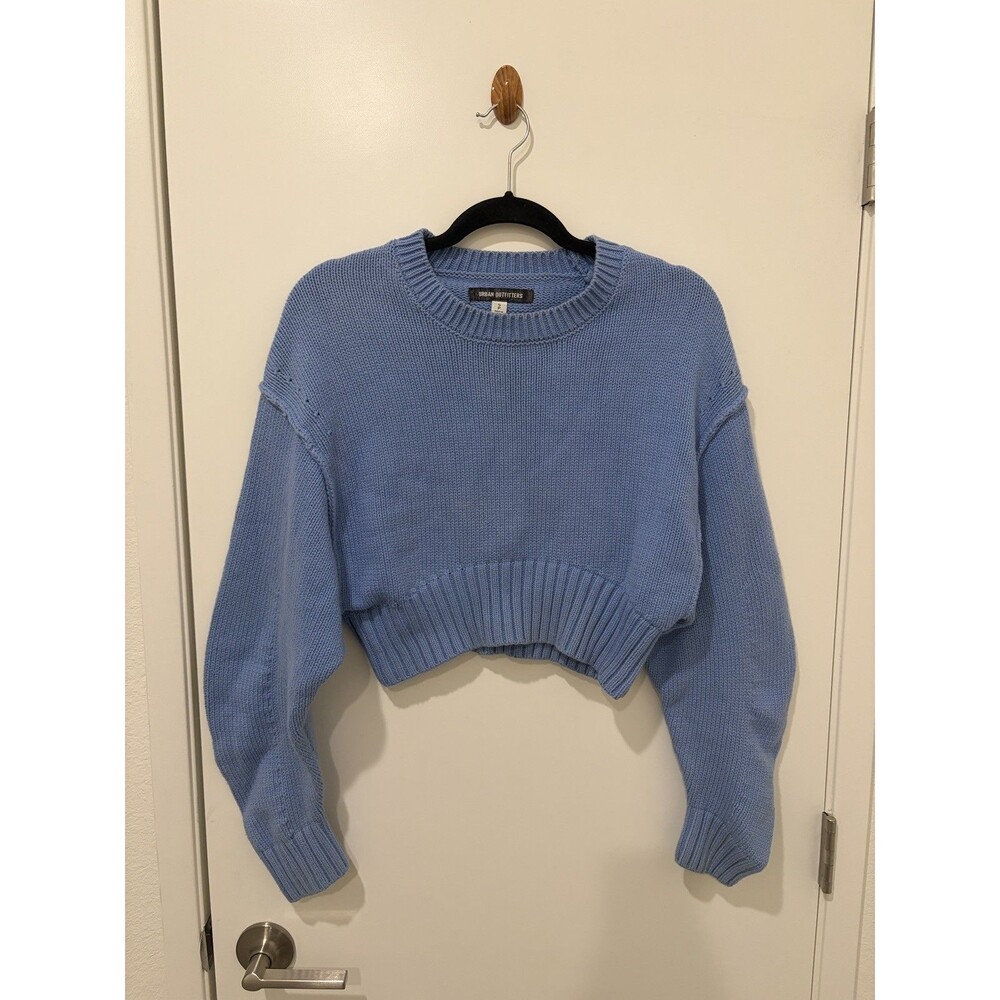 Urban Outfitters blue cropped Aiden Pullover Knit Sweater Small
